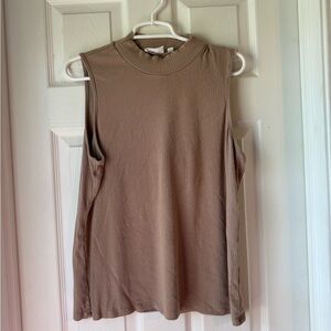 Cyrus Sleeveless Ribbed Brown Muscle Tee